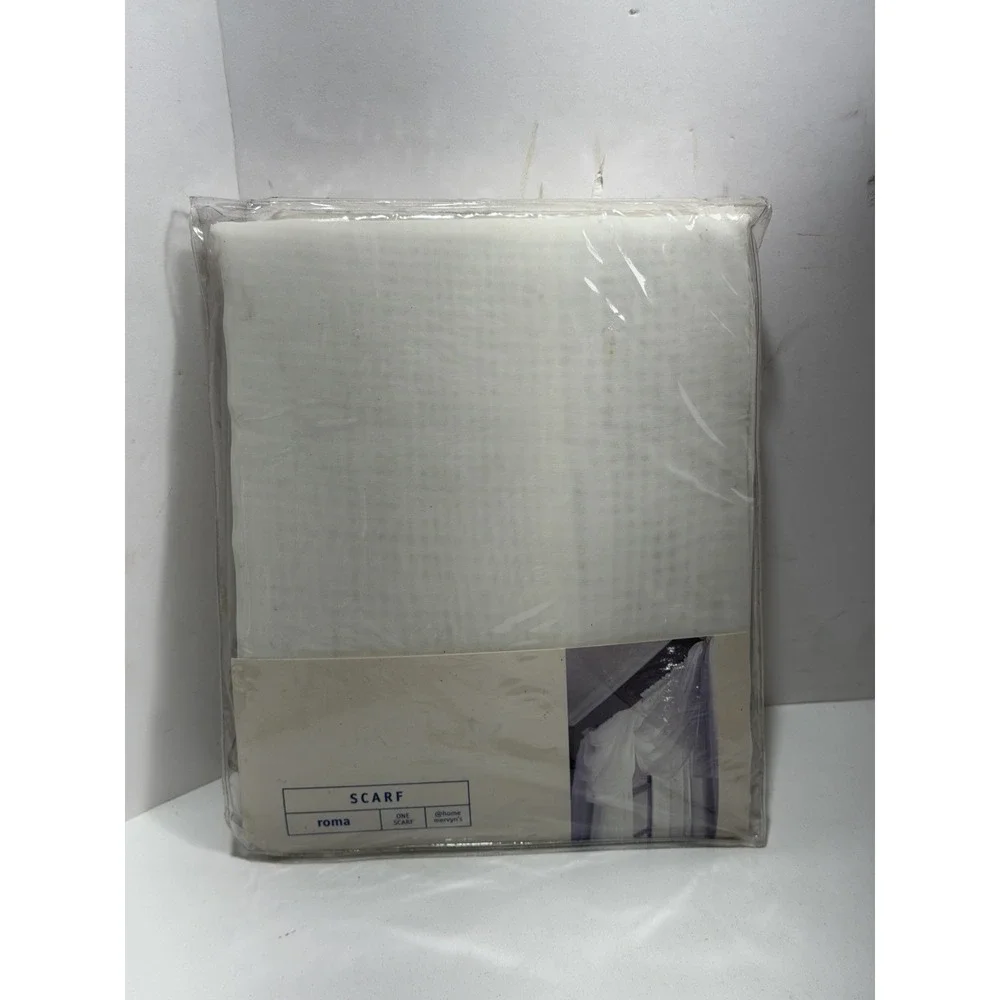 Vintage Mervyn's Home Sheer Curtain Scarf Roma White New